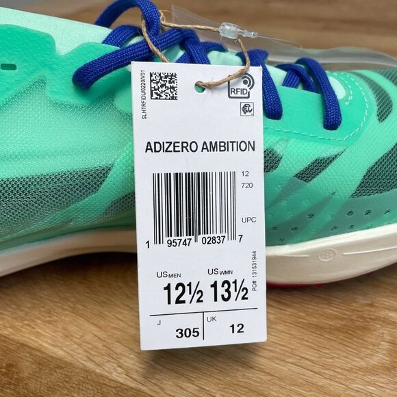 ADIDAS ADIZERO AMBITION PULSE MINT SPIKES MENS SZ 12.5 WOMENS SZ 13.5 GV9068 NEW - Picture 4 of 9